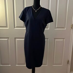 J. Crew Navy Cap Sleeve. Sheath Knee Length Dress. Size 12